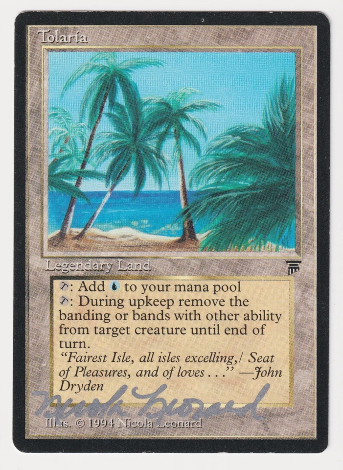Silver Signed Tolaria MP Legends English Artist Nicola Leonard 1994 MTG Magic! - Image 1 of 2