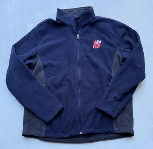 Chick-Fil-A Employee Jacket Sz L Navy Blue Fleece Full-Zip Work Port Authority - Picture 1 of 7
