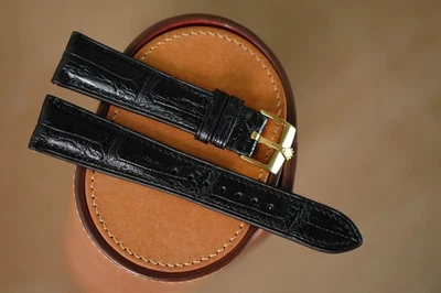 Handmade black color strap for Rolex size 20/16 (can change size length) - Image 1 of 4