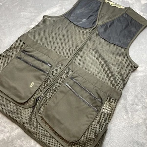 Vintage Bob Allen Shooting Vest Mens M Green Mesh Full Zip Hunting Back Pouch - Picture 1 of 8
