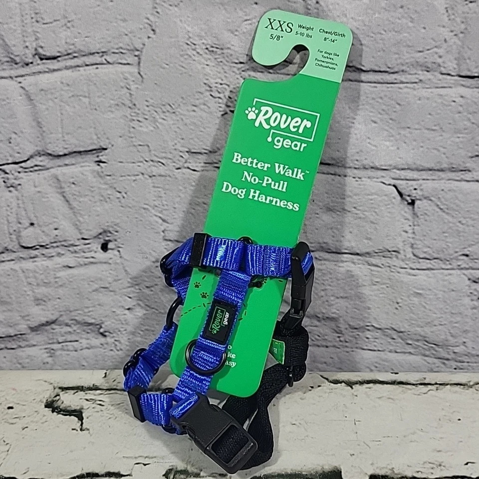 Arnés Rover Gear Better Walk No-Pull para perros talla XXS azul 5-10 libras nuevo Foto 1 de 4
