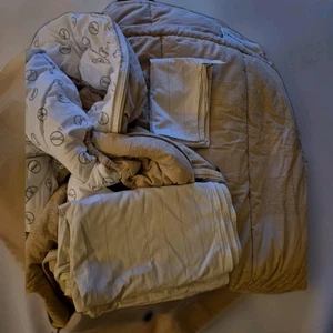 Beddys Bed At Ease 6-teilig TWIN Baumwolle beige & cremeweiß gestreift SIEHE DETAILS EUC  - Bild 1 von 19