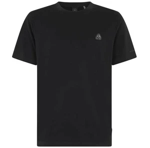 Moose Knuckles T-Shirt Mens Crescent Crew Neck Cotton Tee in Black - Picture 1 of 8