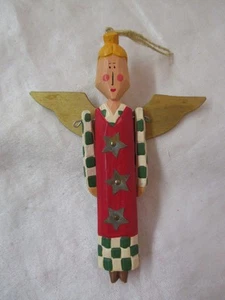 Vintage wood Christmas Ornament painted Angel #37 - Picture 1 of 4