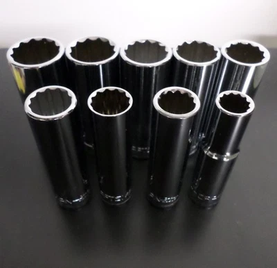 NEW Craftsman 9pc 3/8" Deep Metric 12pt Socket Set: 10, 12-19 mm, Chrome, 9 pc - Image 1 of 2