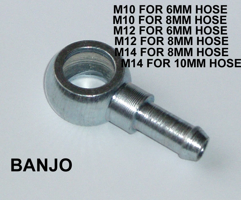 TYAGI RACING Banjo Fitting for 6mm 8mm 10mm hose Banjo Bolt Fittings Fuel Hose M10 M12 M14