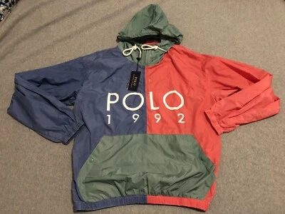 Chaqueta cortavientos Polo Ralph Lauren 1992 Laguna 2 Stadium con paneles pequeña nueva con etiquetas Foto 1 de 4