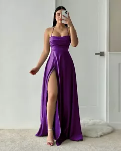 Bridesmaid Dresses with Belt Spaghetti Straps A Line Elegant Evening Dress - Picture 1 of 24