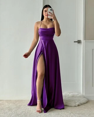 Vestidos de Dama de Honor con Cinturón Correas de Espagueti Línea A Elegante Vestido de Noche Foto 1 de 4