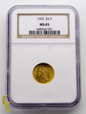 1902 Gold $2.50 Quarter Eagle Liberty Head Coin Graded by NGC MS-65 Cover