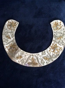 Collar Vintage Cuentas a Mano Hecho en India Excelente Estado Satinado Oro Plata - Imagen 1 de 3