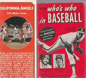 NOLAN RYAN COVER BOY-1974 WHO'S WHO IN BASEBALL,& CALIF. ANGELS 1978 MEDIA GUIDE - Picture 1 of 3