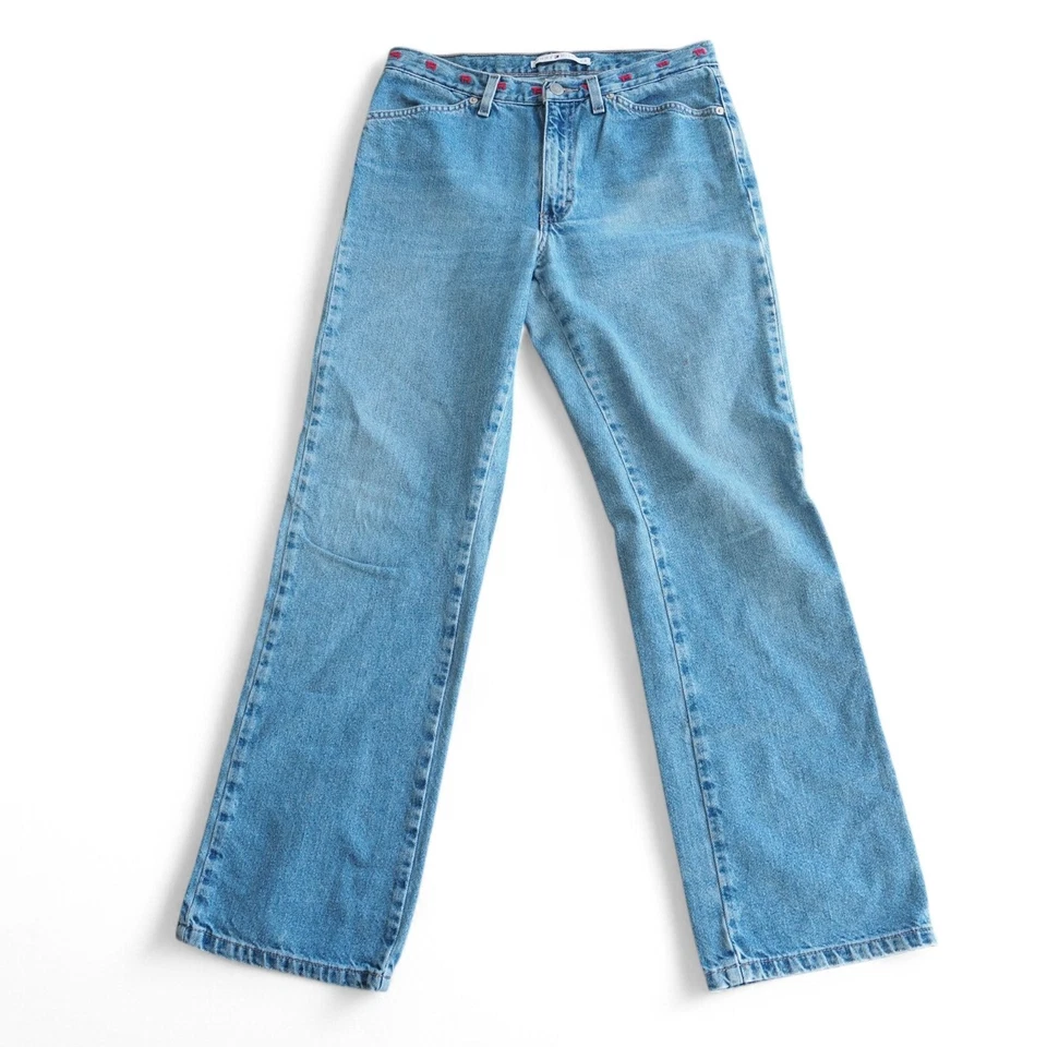 Pantalones de mezclilla Tommy Hilfiger vintage Y2K lavado claro calce relajado para mujer 6 x 31 Foto 1 de 4