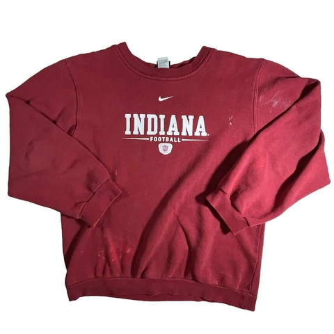 Nike Indiana University IU Football distressed crewneck sweatshirt y2k 2000s Cover