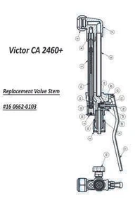 Victor CA2460+ & WH315FC+ new style Valve Stem Assembly/Knob 0662-0103 - Picture 1 of 1
