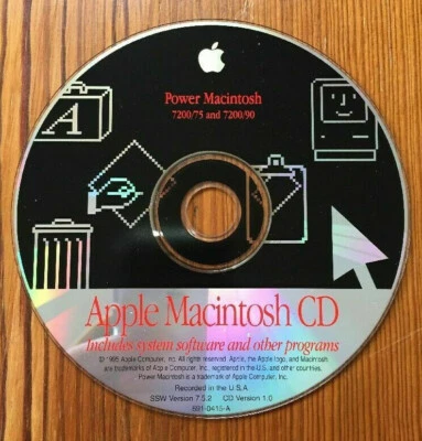 1995 Macintosh Power Macintosh 7200/75 7200/90 V 7.5.2 Software Install CD Disc - Image 1 of 4