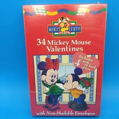 Vtg 30 Mickey Mouse Valentines Cards  Disney Sealed.  - Image 1 of 4