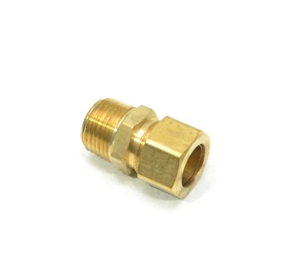 5/8 OD Compression Tube to 1/2 Male Npt Straight Fitting Connector Water Oil Gas - Image 1 of 4