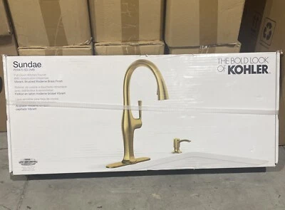 Kohler Sundae R29475-SD-2MB Single Handle Kitchen Faucet - Brushed Brass - Image 1 of 4