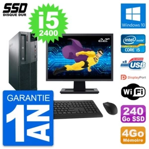 PC LENOVO M82 SFF Bildschirm 22 " Intel Core i5-2400 RAM 4Go SSD 240Go Windows - Bild 1 von 3