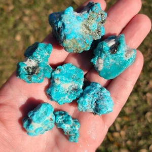 WHITE WATER TURQUOISE NUGGETS ROUGH ZACHARY TREATED 101.0 GRAMS - Picture 1 of 3