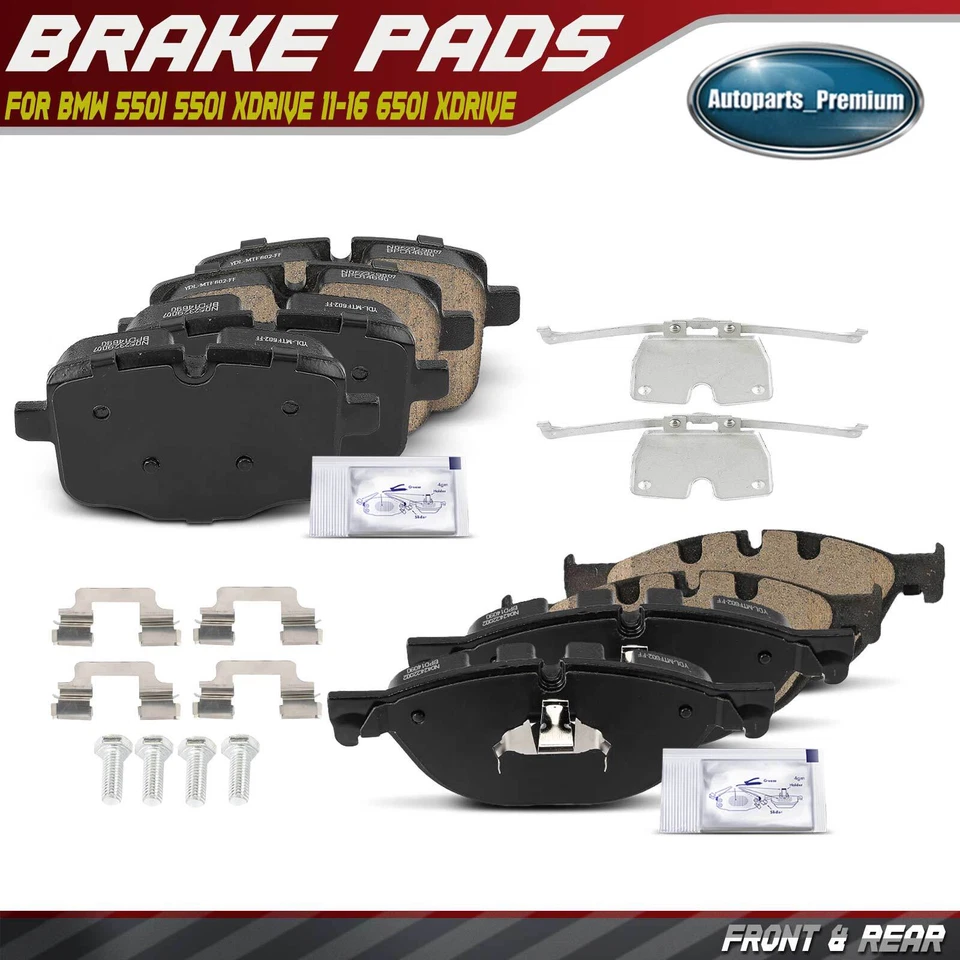 8x Pastillas de freno delanteras y traseras de cerámica para BMW 550i 550i xDrive 2011-2016 650i xDrive Foto 1 de 4