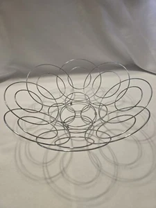 Stainless Steel Curved Circles Basket Bowl For Fruit Vegetables Produce 15"×4" - Picture 1 of 7