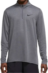 Nike Men's Medium Gray Dri-Fit Breathe 1/4 Zip L/S Training Shirt - Sz S/L/2XL - Picture 1 of 12