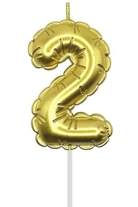 Balloon Shaped Gold Number Candle for Birthday Party, Anniversary Celebration - Picture 1 of 23