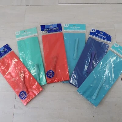 Lote de 6 bolsas de plástico para golosinas de 25 quilates rojas y azules Foto 1 de 4