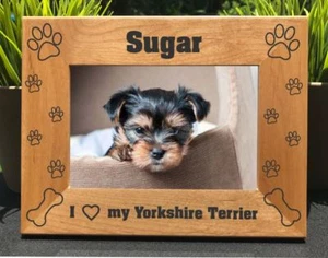 Personalized Engraved // Yorkshire Terrier // Picture Frame - Picture 1 of 4