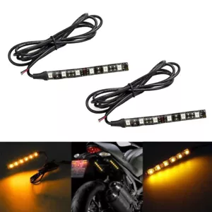 2Pcs Universal Mini Strip Amber 6 LED Lights Turn Signal Light Strip Waterproof - Bild 1 von 12