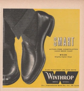 Zapatos Winthrop 1959 para hombre anuncio impreso vintage años 50 cosidos a mano St. Louis Missouri - Imagen 1 de 1