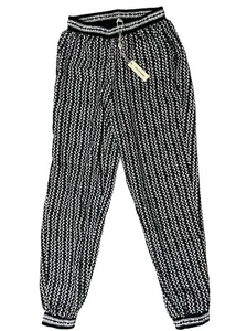 NWT Max Studio Elastic Geometric Black and White Pull On Pants - Picture 1 of 6