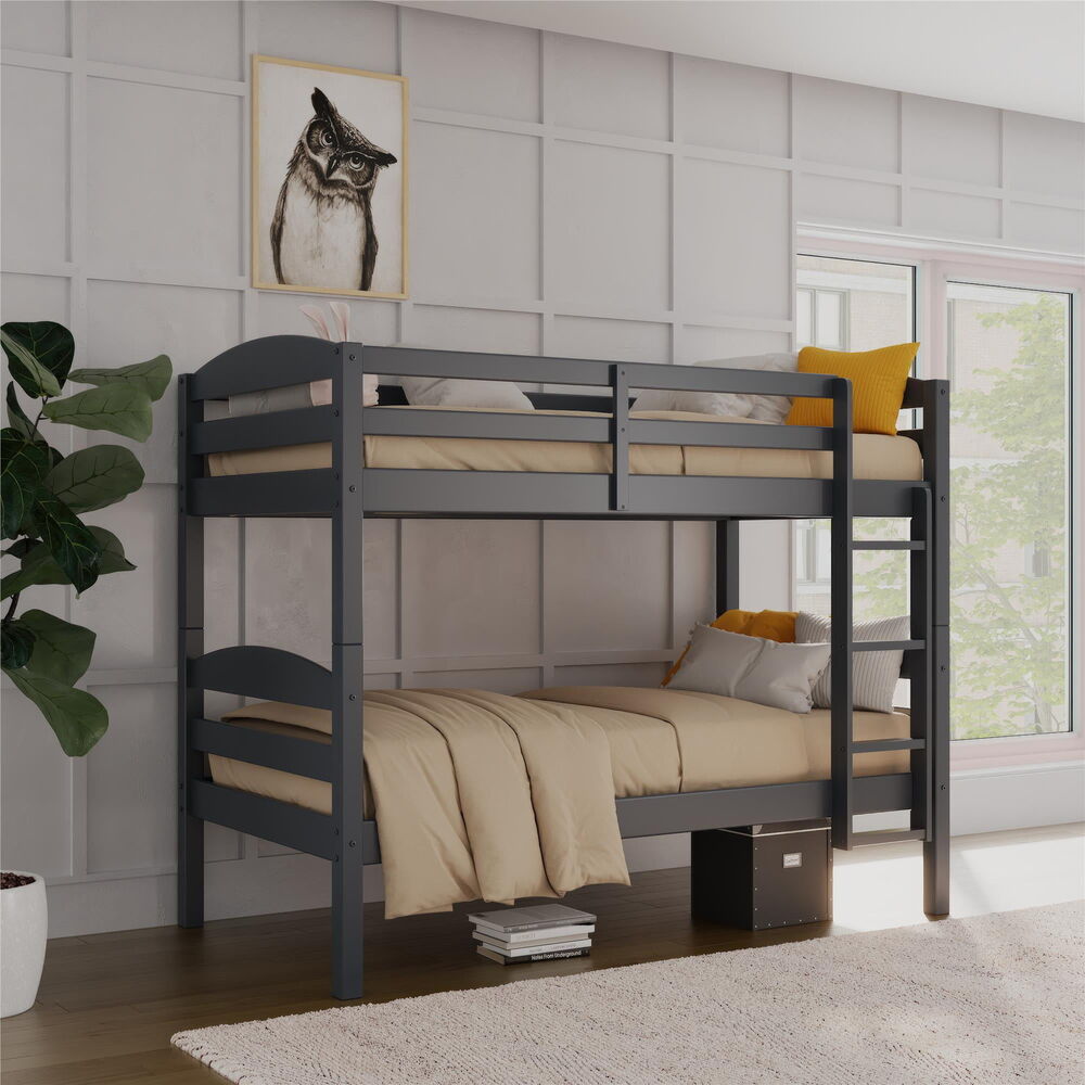 Better Homes & Gardens Leighton Solid Wood Twin-over-Twin Convertible Bunk Bed
