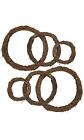 Natural Grapevine Wreath Rings 6-Pieces With  3 Different Sizes