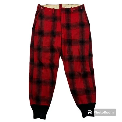 Pantalones de Caza de Lana Northway Años 50 Vintage Buffalo Cuadros EE. UU. Talla 36x30 Años 60 Foto 1 de 4