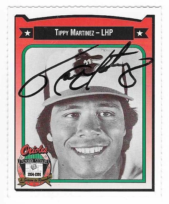 TIPPY MARTINEZ 1991 ORIOLES CROWN AUTOGRAPHED SIGNED # 281 BALTIMORE ORIOLES - Image 1 of 1
