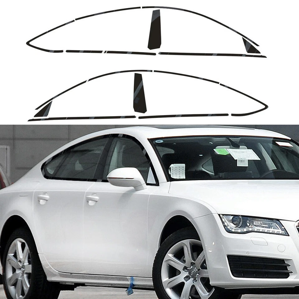 Chrome Delete Blackout Overlay For Audi A7 4GB 2010-2017 sedan Window Trim  Foto 1 de 4