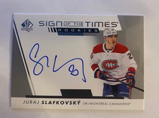 2022-23 SP Authentic Sign of the Times Rookies Juraj Slafkovsky 1-11,899 Packs