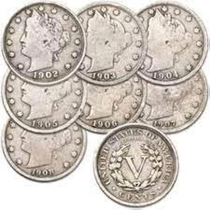 U.S. Liberty Head (Barber) Nickels - 7 Coin Grab Bag - Bild 1 von 12