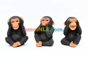 SEE NO EVIL TALK NO EVIL HEAR NO EVIL 3 MONITOS SET MONOS ESTATUAS 5" INC ALTO - Imagen 1 de 3