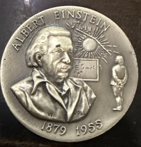 Albert Einstein 1879-1955 Longines Symphonette Vintage Coins .925 1 oz - Picture 1 of 5