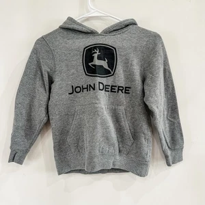 Boys Youth John Deere Sweatshirt Hoodie Grey Small-8 Tractor - Picture 1 of 9