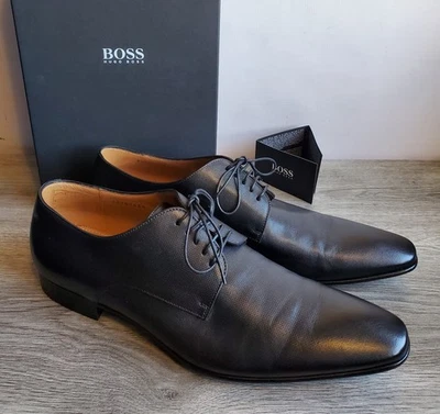 Hugo Boss Prindo Black Leather Mens Shoes Size 10 Boxed With Dust Bags £270 - Image 1 of 4