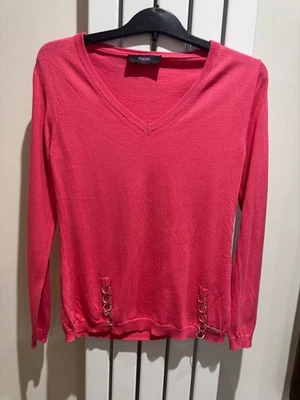 Versus, Versace pink top, blouse,jumper quirky with decorative chains M soft VGC - Image 1 of 4