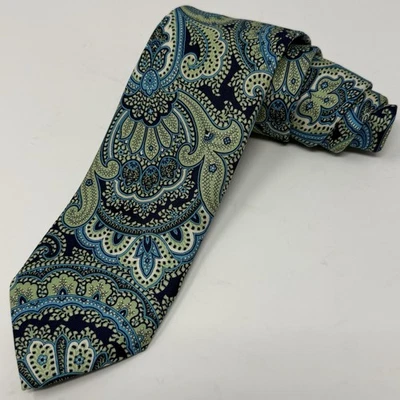 Corbata Peter Millar Paisley 100% Seda Hecha en ITALIA Azul Multicolor 3 1/4W x 60"L Foto 1 de 4