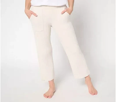 Barefoot Dreams Ultra Lite Ribbd Pintuck Crop Pant-Sand Dune-Tall XS A680354 - Image 1 of 2