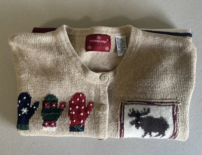 Chaqueta cárdigan polar North Crest para mujer de colección Holiday Lodge 3X 22-24W bordada Foto 1 de 4