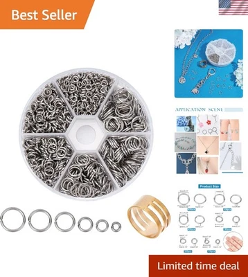 Jewelry Jump Rings 1000pcs Stainless Steel Open Chainmail Rings DIY Craft - Image 1 of 4